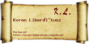 Koren Liberátusz névjegykártya